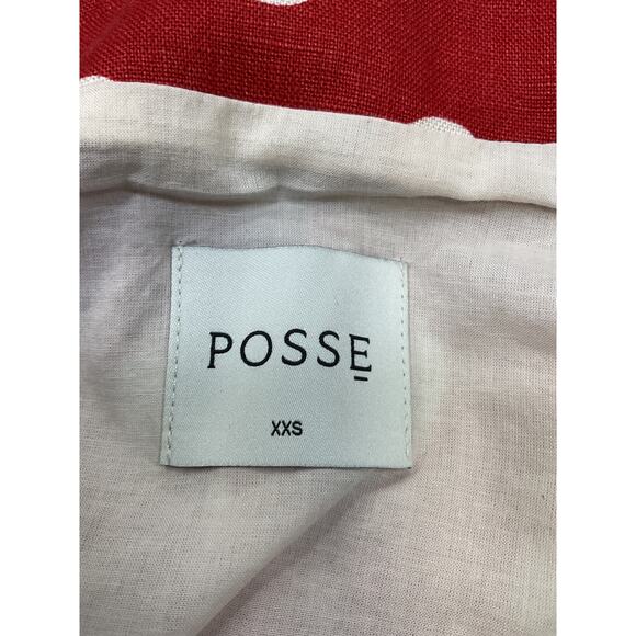 Posse 'Alice' Red Linen Mini Dress Size XXS - Picture 4 of 5